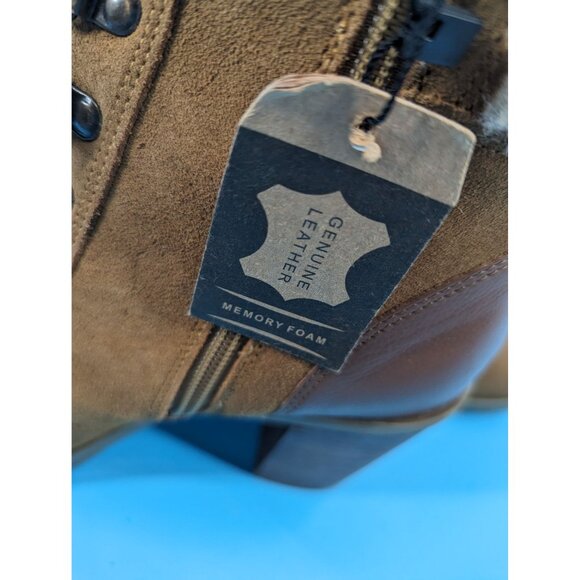 Crevo Footwear Joan Leather Sherpa Lace Up Ankle Boot $120 NWT - Picture 4 of 9